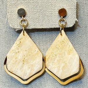 Glitter Enamel gold tone pierced earrings